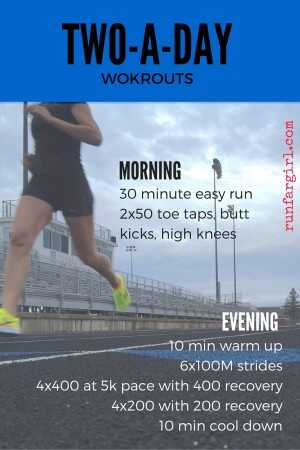 6 Two a Day Workouts for Runners {Monthly Workout Round Up}